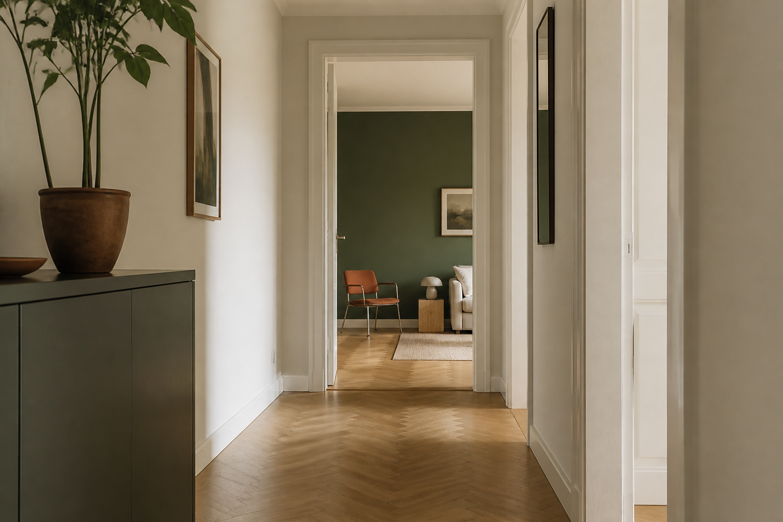 Sockelleiste und Bodenfuge in einer Schweizer Wohnung — typischer Laufweg von Ameisen